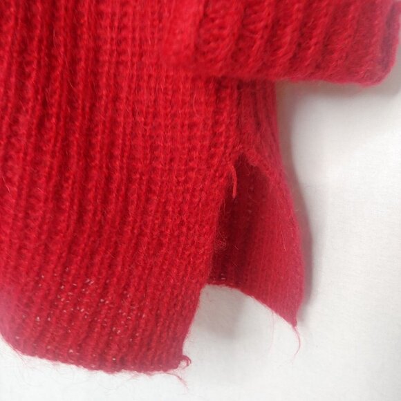Vintage Y2K Moda Intl Womens S Sweater Cardigan Tunic Red Knit Mohair Blend - Picture 7 of 11